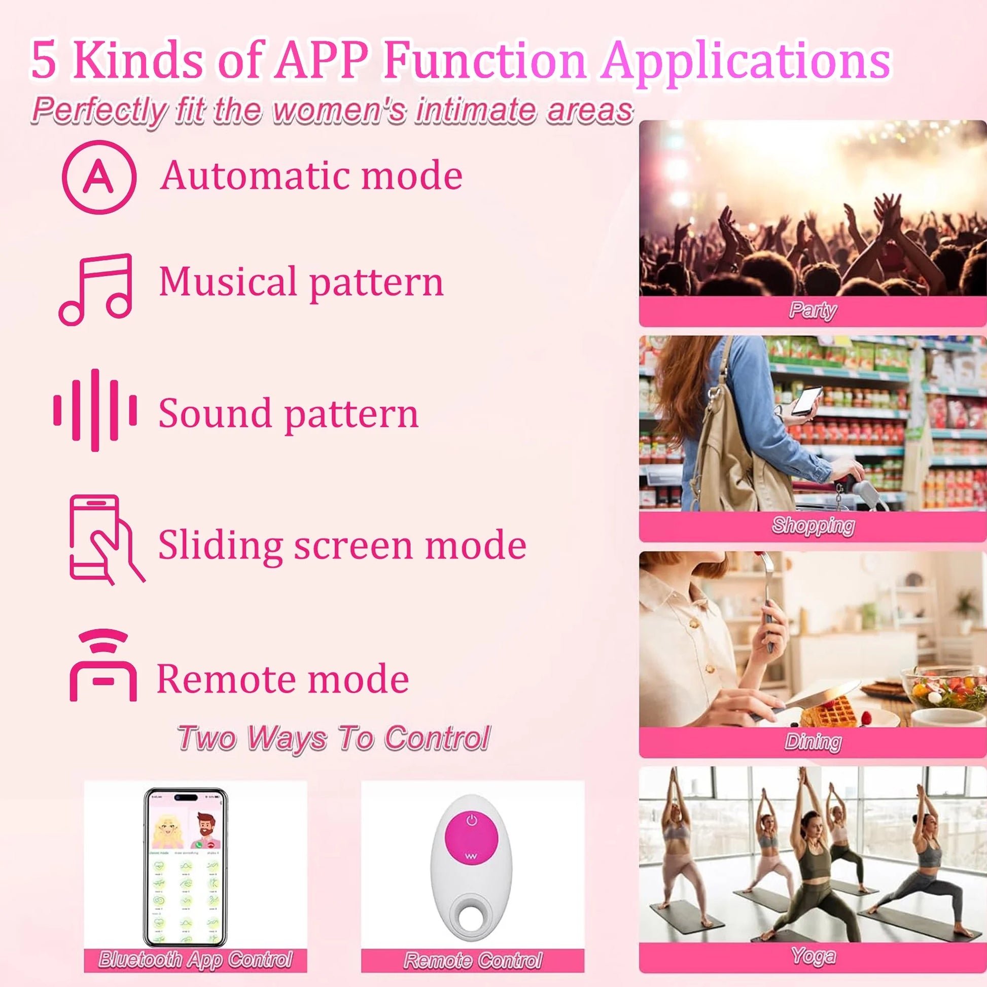 APP Remote Control Vibrator Female Sex Toys Bluetooth Wearable Vibrating Panty Silicone Mini Stimulator Waterproof Adult Toy with 11 Vibrating Modes for Women Couples Pleasure