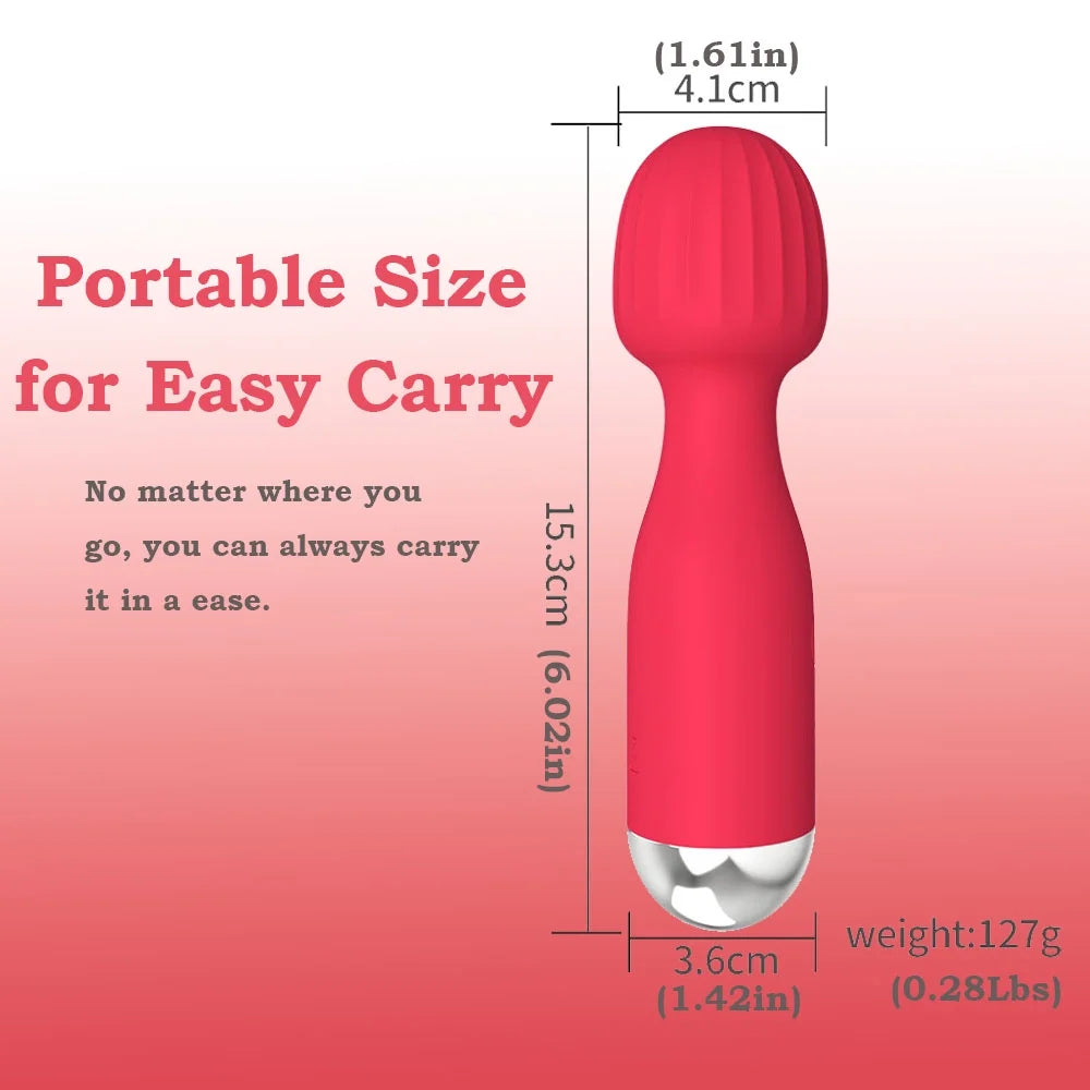 Vibrators, Mini Vibrators Wand Massagers for Women, Clitoral G Spot Vibrators for Female, Adult Toys for Lovers Partner Play, Red