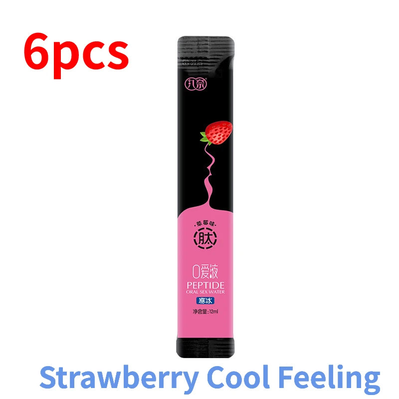 6Pcs Oral Sex Water Liquid Edible Lubricant Strawberry Peach Flavor Ice Fire Lubricants Sex Toys for Women Men Couples Sexshop