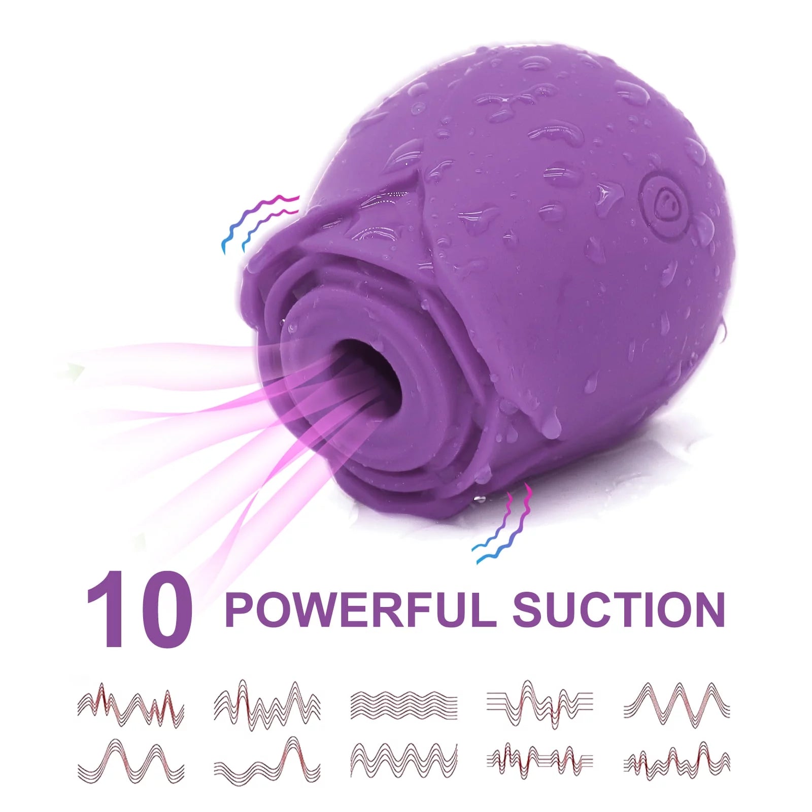 Rose Toy Vibrator and Adult Sex Toys for Women Pleasure 10 Vibrating (Purple)