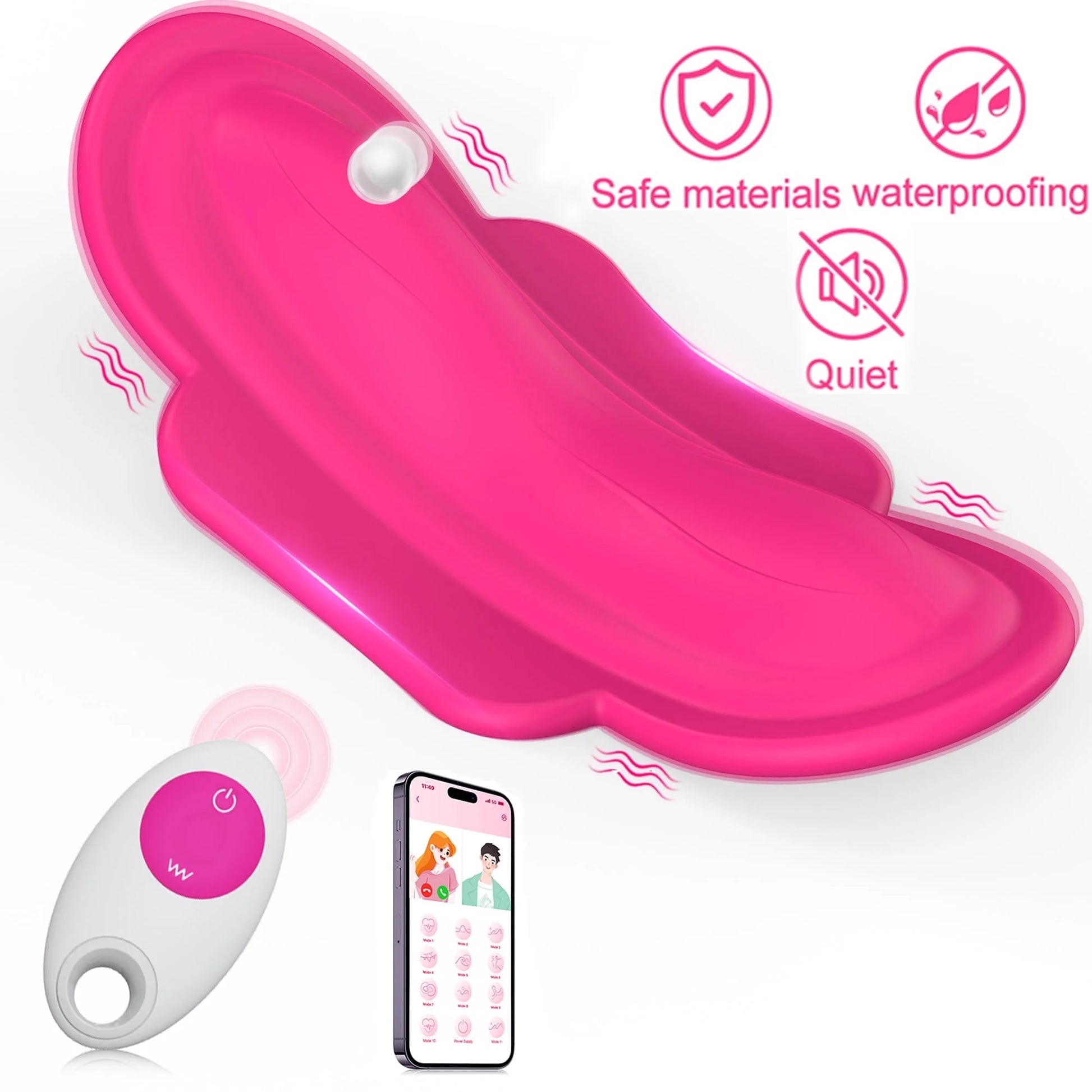 APP Remote Control Vibrator Female Sex Toys Bluetooth Wearable Vibrating Panty Silicone Mini Stimulator Waterproof Adult Toy with 11 Vibrating Modes for Women Couples Pleasure